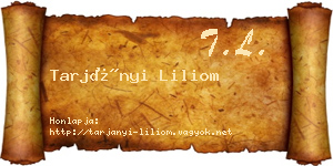 Tarjányi Liliom névjegykártya